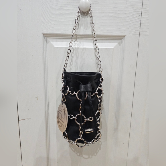 Dolls Kill Poster Grl Check Yourself Bucket Black O Ring Bag Crossbody Purse - Picture 9 of 14